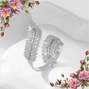 Cubic Zirconia Cuff Open Ring